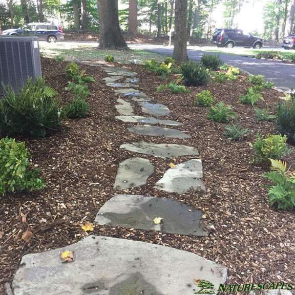 Creating a Flagstone Pathway in West Goshen | Naturescapes